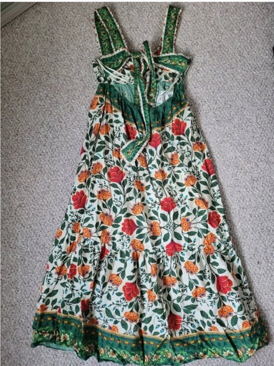 Farm Rio Maxi Button Cotton Floral Front Closure Dress size M - Picture 6 of 8